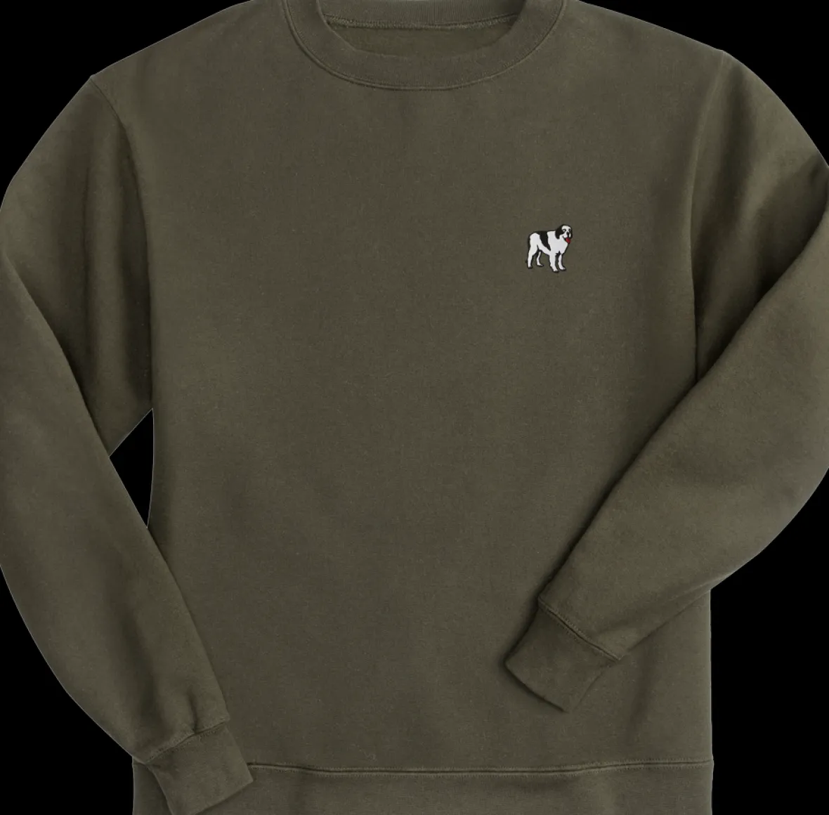 French Terry Fleece Embroidered Crew-Big Dogs Fashion